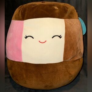 RARE 12” Squishmallows Neely Ice cream Sandwich Neapolitan Kawaii Plush NWT